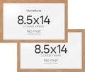 Homeforia 8.5x14 Marriage License Frame Wood, High End Natural Oak 8.5 x 14 Certificate Frames, 14x8.5 Light Wooden Frame for Wall & Tabletop, 8.5by14 Picture Frame, Tempered Glass, Wall Kit, Set of 2