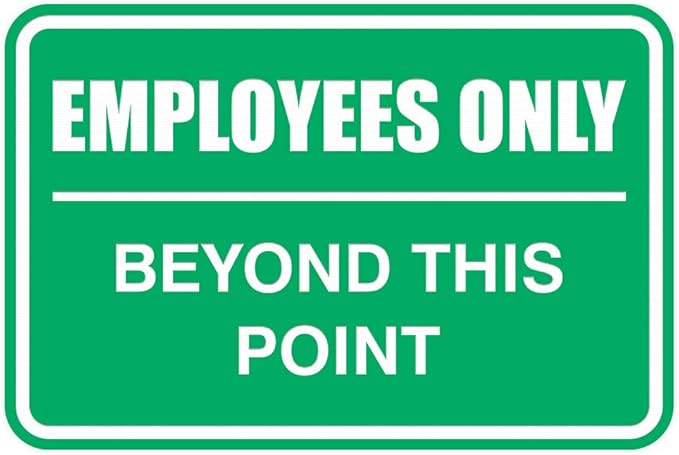 All Quality Classic Framed Employees Only Beyond This Point Wall or Door Sign | Easy to Install Business Signage - Medium (Green) 1 Pack