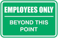 All Quality Classic Framed Employees Only Beyond This Point Wall or Door Sign | Easy to Install Business Signage - Large (Green) 1 Pack