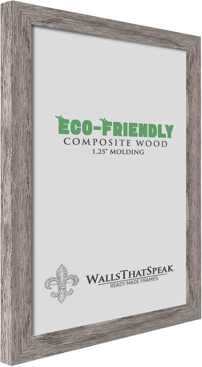 wallsthatspeak 24x24 Gray Barnwood Picture Frame for Puzzles Posters Photos or Artwork