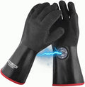 MagneCHEF Freedom BBQ Gloves – 932°F Extreme Heat Resistant Neoprene Grilling Gloves – Patented Magnetic EZ On/Off Safety Clips – Waterproof, 14” Long Cuff for Grills, Smokers, Fryers & Ovens