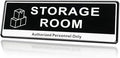 Door Sign,RAMIEYOO Acrylic Authorized Personnel Only Signs for Door,Black and White - 9"x 3" (Storage Room)