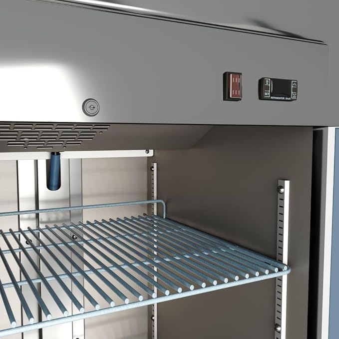 Commercial Refrigerator 1-Door Solid Upright Reach in Stainless Steel NSF 27" Width, Capacity 17 Cuft, Bottom Mounted Restaurant Quality Kitchen Cooler Fridge AKR-06881, NSF Certified