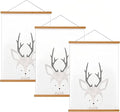 FALAMON 3 Pack Magnetic Poster Hanger Frame, 13x19 13x18 13x17 Teak Wood Magnet Poster Frame for Posters, Prints, Photos, Pictures, Maps, Scrolls, and Canvas Artwork