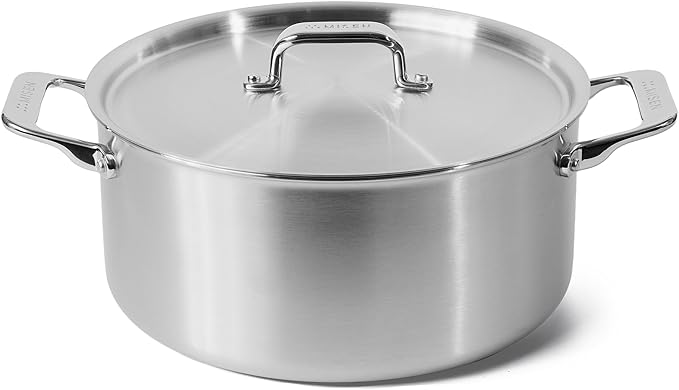 Misen 6.75 QT Stainless Steel Stock Pot with Lid - Stew & Soup Pot with Handles - Large Pot for Cooking