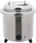 13QT Electric Soup Warmer, 400W Commercial Food/Soup Kettle Warmer for Restaurants and Party, Home, Catering (Silver)