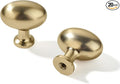 Khtumeware 20 Pack Cabinet Knobs - 1-3/8 inch(35mm) Champagne Bronze & Satin Brass Oval Drawer Knobs for Dresser Drawers