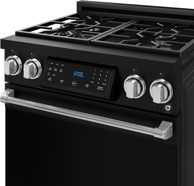 Gordon Ramsay by THOR Kitchen 30 Inch Professional Liquid Propane Range with Tilt Panel Touch Control in Black/Stainless Steel