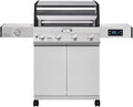 Monument Grills 4+1 Liquid Propane Gas Smart BBQ Grill, 4 Burners & 1 Side Burner, Denali 405 Stainless Steel with Smart technology, Knob Controls, Outdoor Use