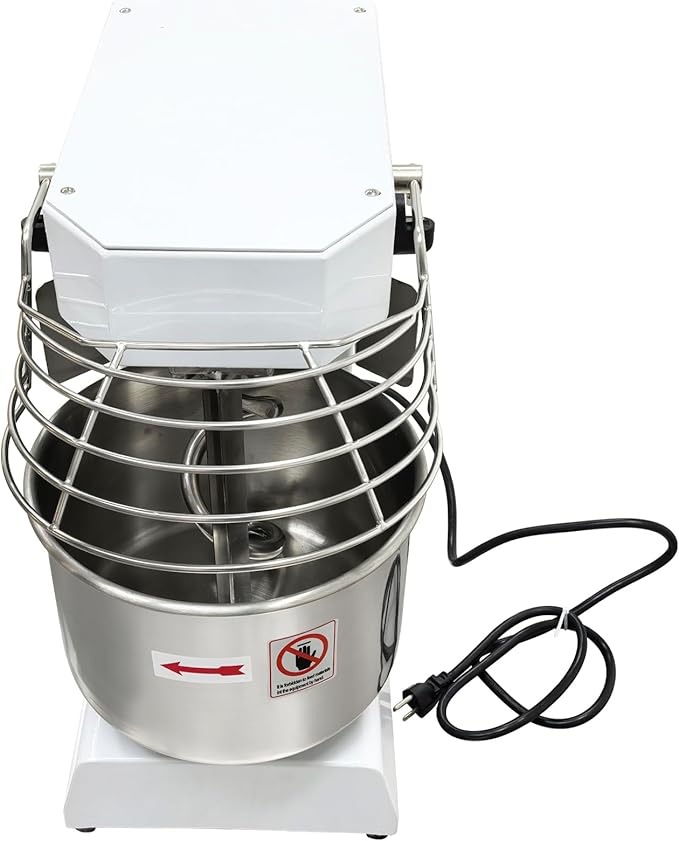 TECHTONGDA Commercial Stand Dough Mixer, 10L Food Mixer with Timer, Double Action Double Speed, Dough Kneading Machine for Bakery, Pizzeria & Restaurant, Meat Vegetable Blender