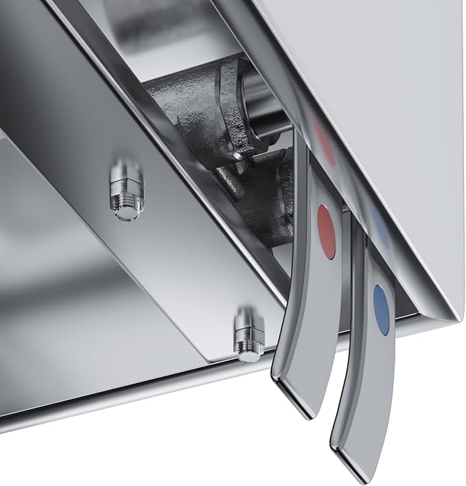 Hands-Free Wall-Mounted Stainless Steel Hand Sink, 17 in x 15 in, with Double Knee Valves and Faucet