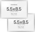 Homeforia 5.5 x 8.5 Business License Frame Silver, High End Metal 5.5x8.5 Certificate Frame, 8.5x5.5 Document Frames for Wall or Tabletop, 5.5 by 8.5 Picture Frames, Tempered Glass, Wall Kit, Set of 2