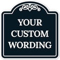 Custom Decorative Sign, Personalized Metal Sign for Business, Driveway, Home, Airbnb, Office Door Plaque, Black Background, 18x18 Inches, ACM, Fade Resistant, Made in USA