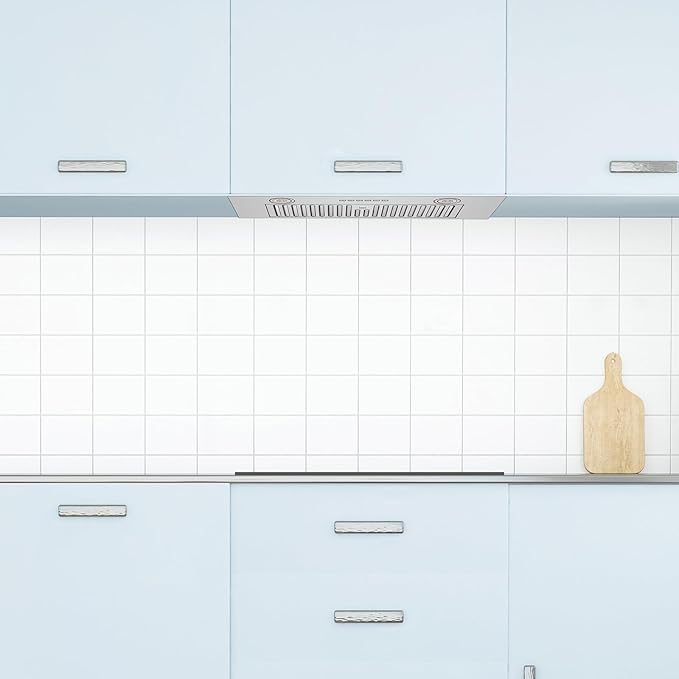 Hauslane Range Hood Insert 30 Inch, Hood Vent for Kitchen| HauSMART™ App & Voice Control |4-Speed Fan, LED GU10 Lights | Dishwasher-Safe Baffle Filters, Stainless Steel Ducted|Ductless Range Hood