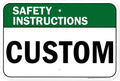 Custom Safety Instructions Sign, Ansi Sign, Osha Compliant, 12x18 Inches, Rust Free .063 Aluminum, Fade Resistant, Made in USA by My Sign Center