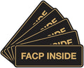 Signs ByLITA Standard FACP Inside Sign | Fire Safety Signage (Black/Gold) - Small 5 Pack