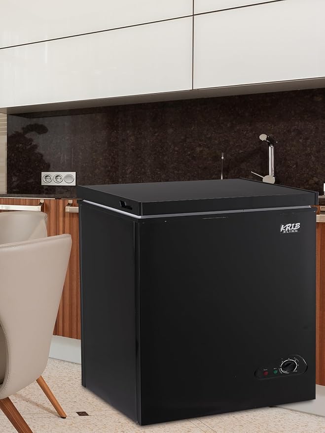 7.0 Cu.Ft Chest Freezer Two Removable Basket, Deep Compact Freezer with 7 Gears Temperature Control(-4°F to 6.8°F), for House, Kitchen, Garage, Basement, Shop, Black