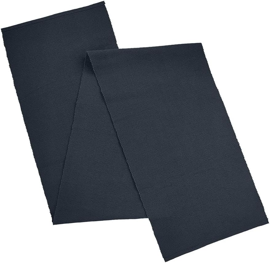 AVKA Studio 100% Cotton Ribbed Table Runner - Pack of 1-13 x 72 Inches - Bluish Grey - Dining Or Kitchen Table Runner Thick Construction for Everyday Use, Picnics, Outdoor Table, Parties, etc