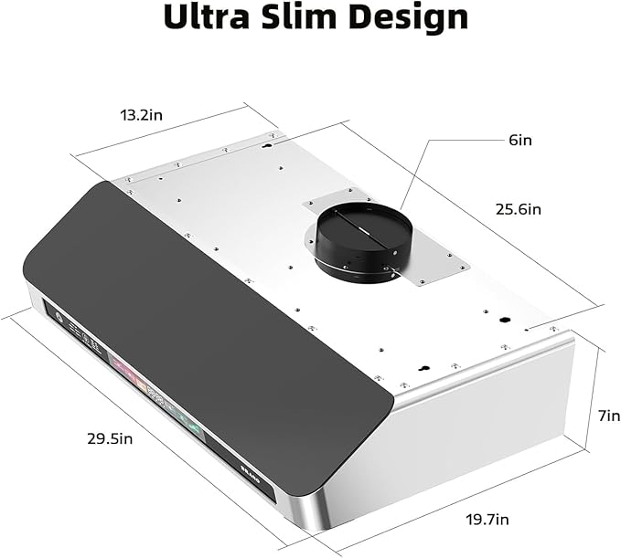 Under Cabinet Range Hood 30 Inch with Voice/Gesture/Touch Control, 900 CFM Kitchen Hood Vent with 4-Speed Exhaust Fan, Memory Mode, Adjustable Lights, Baffle Filters