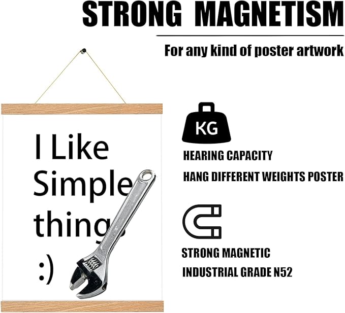 4 Pack Magnetic Poster Hanger Frame 18 inch Black- 18x24 18x12 18x28 Poster Frame for Wall Art Pictures Photos Prints Maps Diamond Art Painting