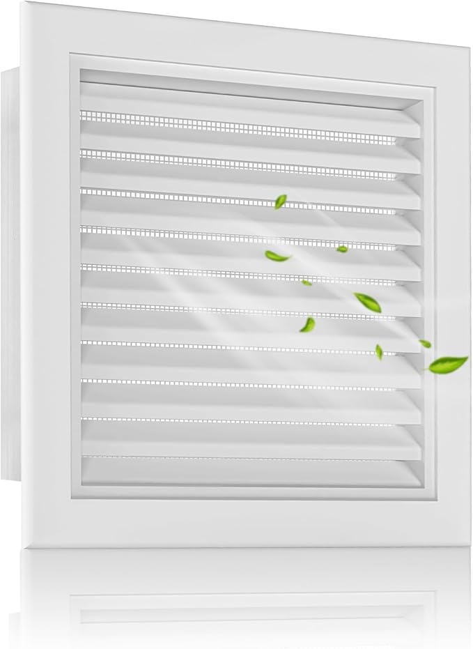 16"x16" Gable Vent Aluminum Alloy – Rust-Resistant Attic & Shed Vent with Metal Mesh Blocking Small Animals, Moisture Control & Strong Airflow, Opening 14"x14" White Paintable