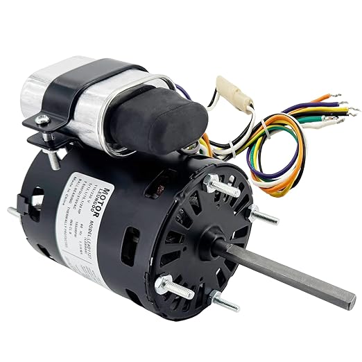 9721, D1127 Refrigeration Fan Motor Replaces Fasco Blower D1101 1126 Century 9650 AO Smith 9656 Bohn 25309101 5008, 1/12HP, 1/15, 1/20HP, 3.3in 1550RPM 115/230V, 60Hz 1.1/0.6A PD1127 EM1127