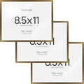 Homeforia 8.5x11 Diploma Frame Bronze, High End Metal 8.5 x 11 Certificate Frames, 11x8.5 Document Frame for Wall or Tabletop, 8.5by11 Letter Size Graduation Frames, Tempered Glass, Wall Kit, Set of 3