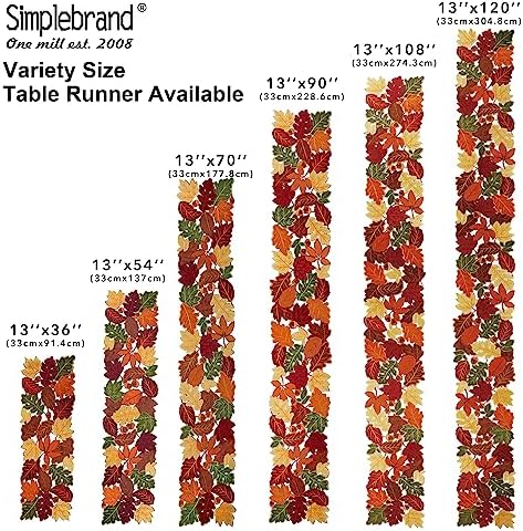 Simplebrand Harvest Fall Table Runner 54 Inches Long for Thanksgiving