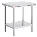 Mophorn Commercial Worktable & Workstation 24 x 30 x 32 Inch Stainless Steel Work Table Heavy Duty Commercial Food Prep Work Table for Home, Kitchen, Restaurant Metal Prep Table with Adjustable Feet