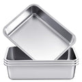 4 Pack Stainless Steel Commercial Bus Tubs Food Grade Meat Processing Tubs Lug Wash Basin Tote Box for Dishwashing, Kitchen, Restaurant, Utility (13 L)
