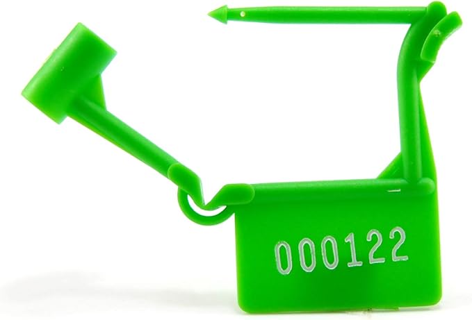 Tamper Proof Plastic Security Padlock Seals Numbered Disposable Safety Tags - Locks Self-Locking for Luggage Medical Clothing (1000 PCS) (Green)