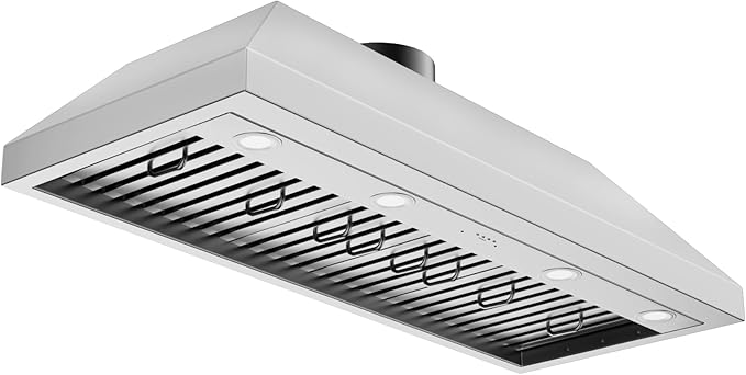 CT Copper Tailor Built-in Range Hood Insert Vent 42 Inch, 1150 CFM, with 4-Speed Fan, LED Light, Dishwasher-safe Baffle Filter, Stainless Steel