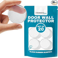 STRONGEST HOME Wall Protector for Door Knobs, 2-Inch - Clear Self-Adhesive Door Stopper Guards - Quiet Rubber Bumpers for Wall Protection, 20-Pack