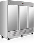 81" W Commercial Refrigerator 3 Door, 72 Cu.ft Commercial Fridge, Stainless Steel Reach-In Refrigerator Upright, ETL Approved for Restaurant, Bar, Shop
