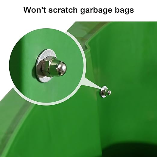 HX AURIZE Universal Trash Can Lid Lock Strap for Round & Square Bins - Sturdy Outdoor Garbage Lock - Raccoon, Dog & Small Animal Stopper - Secure Bolt-On Design (Drilling Required) Black 2 Pack