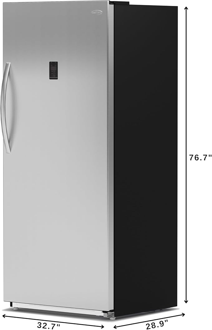KoolMore 21 cu. ft. Upright Convertible Freezer/Refrigerator, 2-in-1 Appliance, Great Storage for Fresh or Frozen Food and Drinks with Clear Shelves and Drawers in Silver
