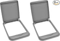 Rev-A-Shelf 50 Qt Under Sink Replacement Plastic Garbage Can Lid for Base Kitchen and Bathroom Cabinet, Silver, RV-50-LID-17-1-40 (2 Pack)