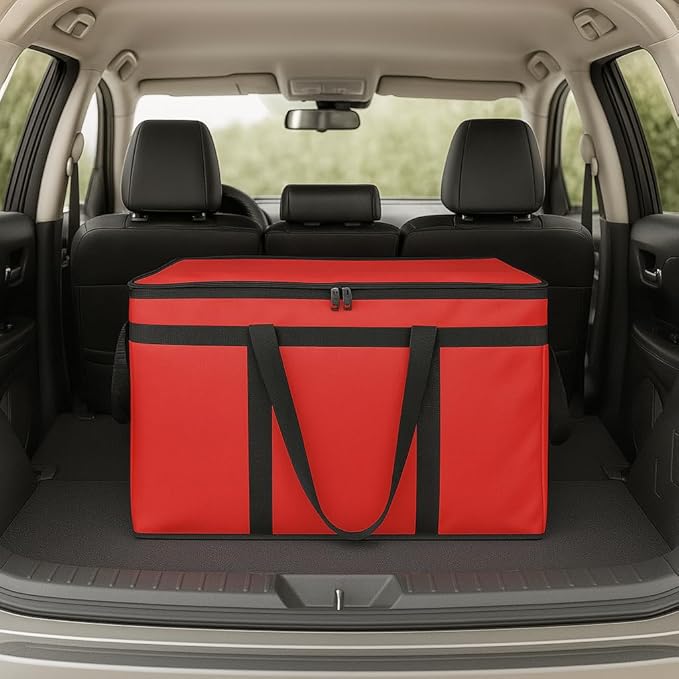 Bodaon Large 3-Pack Insulated Food Delivery Bag with hard bottom, XXXL Pizza Cooler Bags, Rideshare Delivery Bag, Thermal Cold/Hot Styrofoam Carrier for Travel/Shopping/Catering/Car