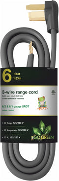 GoGreen Power GG-27006 6' 3 Wire Range Cord, 50 Amp