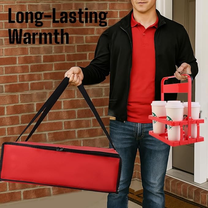 Bodaon Insulated Bag-Pizza Bags for Delivery & Plastic Portable Drink Carrier，20"x 20"x 6" Doordash Warmer/Hot Food BCarrier Box，Termicas/Warming/Heat Carrying out Insulation Large Bag, Keeping Cooler