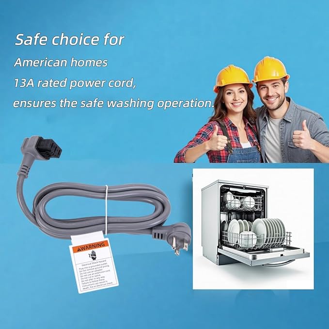 Update 13AMPS Replacement for Bosch SMZPC002UC Dishwasher Power Cord 13A （1.31mm²*3） 5.7ft