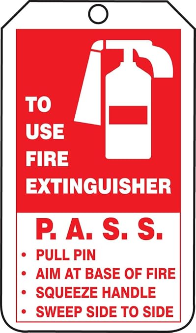 AccuformNMC "FIRE Extinguisher Inspection Record" Pack of 25 RP-Plastic Mini Tags, 4.25" x 2.13, Red/Black on White, TRM101PTP, American Made Safety Tags, Signs, and Labels