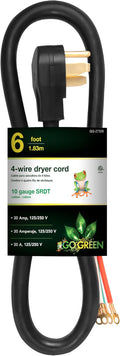 GoGreen Power (GG-27306) 6’ 4-Wire Dryer Cord, 30 Amps, 6 Ft