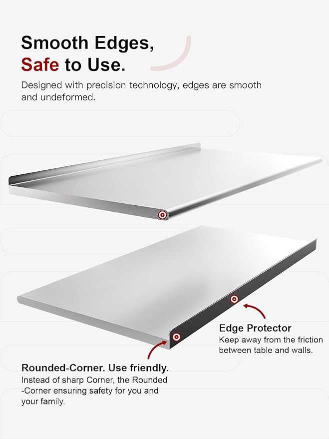 Stainless Steel Prep Table for Work, 24 * 36 Inch, High Load Bearing with Rounded-Corner Backsplash and Undershelf for Outdoor, Restaurants, Workshops, Kitchens, Garages and Gardens
