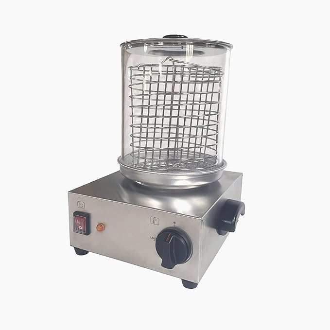 Hot Dog Warmer Steamer Machine Commercial Electric Sausage Warmer Countertop Stainless Steel Sausage Grill Heater Adjustable Temperature 32℉-185℉ 110V 300W