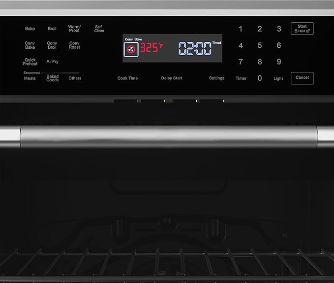Empava 30 Inch Electric Single Wall Oven in Stainless Steel, Convection and Air Fryer, 10 Cooking Modes with Screen Touch Control, 5 Cu.ft, 4800W