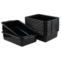 12-Pack 13 L Plastic Commercial Bus Tub, Black Bus Box