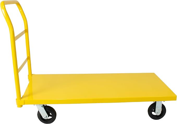 5Seconds Platform Cart Industrial Dolly 2400LB Heavy Duty 48” X 24” Platform Hand Push Truck Commercial Cart Flatbed, Moving Cart 6” Swivel Wheels Flatbed cart
