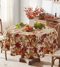 Newbridge Thanksgiving Fall Days Pumpkin 70” Round Vinyl Tablecloth