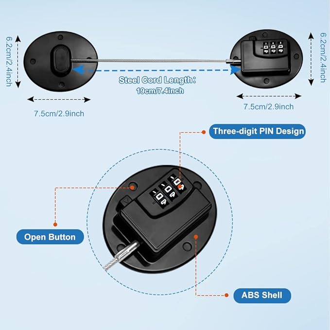 Fridge Lock AOSITE Refrigerator Lock Combination Black Combo Fridge Locks with Code for Adults 2 Pcs Refrigerator Lock for Children Adhesive Freezer Door Lock Child Safe Refrigerator Lock for Kids